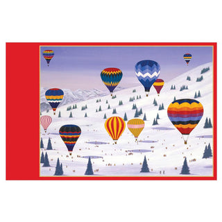 Ballooning in the Alps Blank Christmas Cards in Cello Pack - 5 Cards & 5 Envelopes