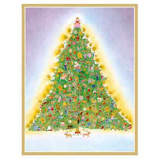 Tree with Toys Blank Christmas Cards in Cello Pack - 5 Cards & 5 Envelopes