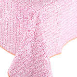 Reversible Kantha Table Cover in Fuchsia Block Print Leaves