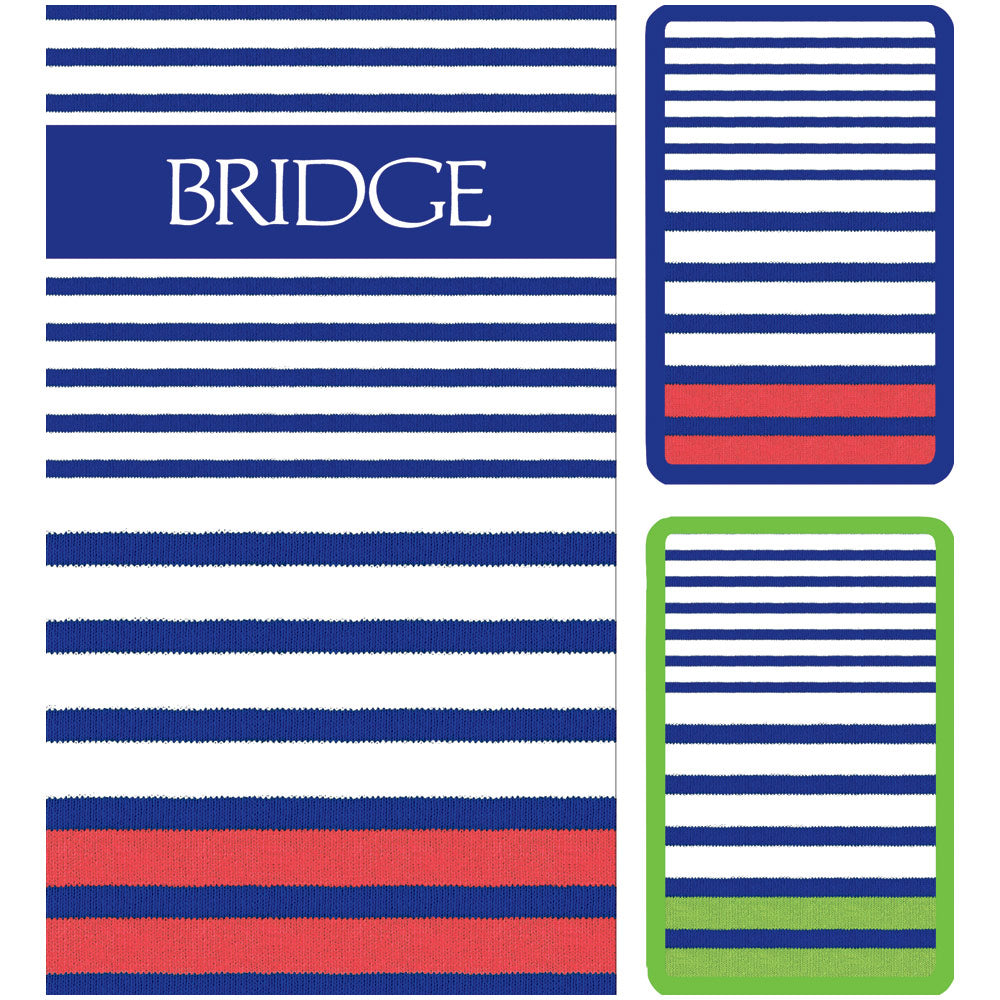 Breton Stripe Bridge Gift Sets - 2 Playing Card Decks & 2 Score Pads