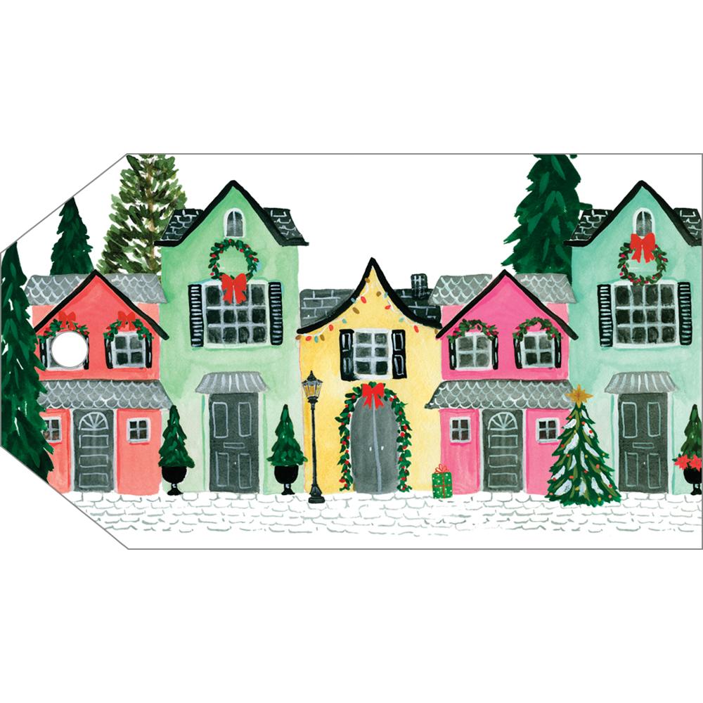 Decorated Houses Gift Hang Tags - 4 Per Package HT059