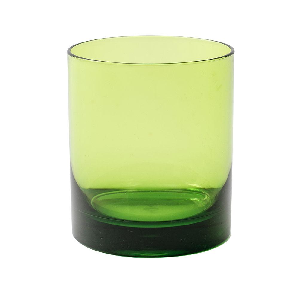 Caspari Acrylic 14oz On the Rocks Highball Glass in Green - 1 Each ACR301