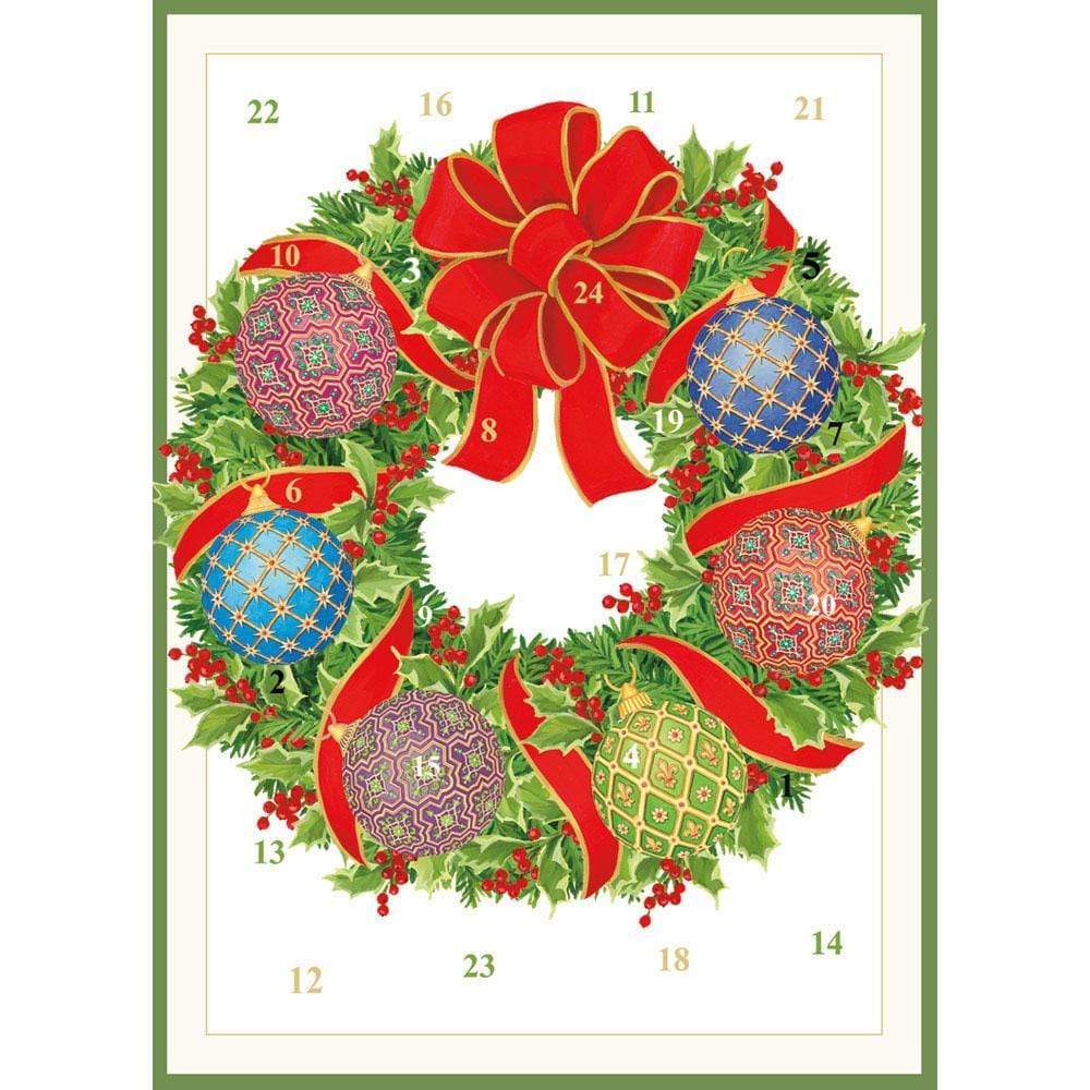Caspari Imperial Ornaments Advent Calendar Greeting Card - 1 Card & 1 Envelope ADV258C