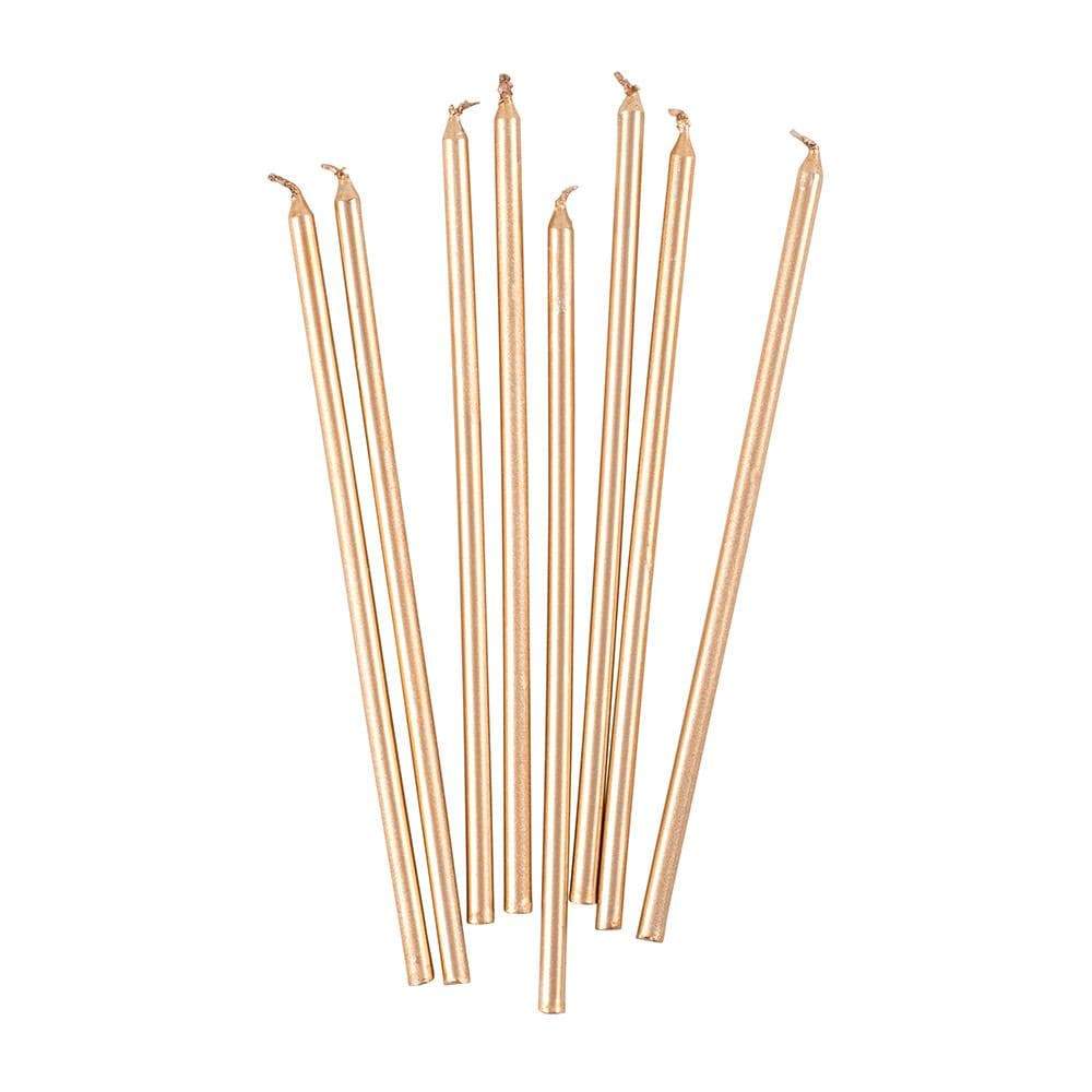 Caspari Slim Birthday Candles in Gold - 16 Candles Per Package CA1100