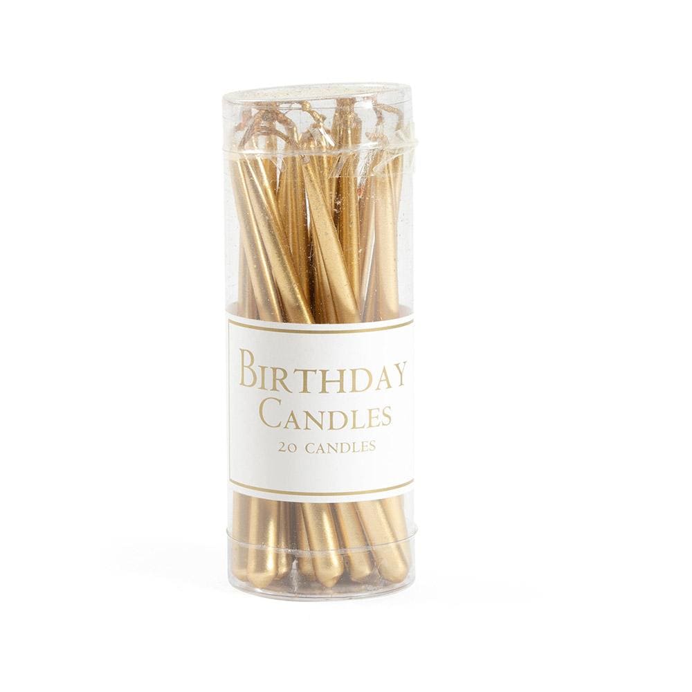 Caspari Birthday Candles in Gold - 20 Candles Per Box CA955