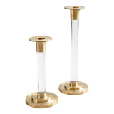 Caspari Small Brass & Resin Candlestick in Clear - 1 Each CAN004