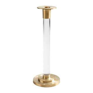 Caspari Large Brass & Resin Candlestick in Clear - 1 Each CAN104