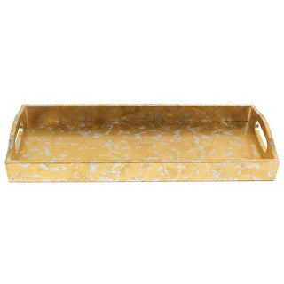Caspari Gold & Silver Leaf Lacquer Bar Tray - 1 Each GLDSLVLQBAR