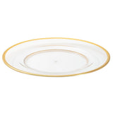 Caspari Acrylic Plate Charger in Clear with Gold Rim - 1 Each HDP600