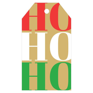 Caspari Ho Ho Ho Classic Foil Gift Tags - 4 Per Package HT051