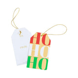 Caspari Ho Ho Ho Classic Foil Gift Tags - 4 Per Package HT051