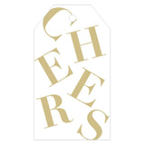 Caspari Tossed Cheers Classic Gift Tags in White & Gold Foil - 2 Per Package HT052