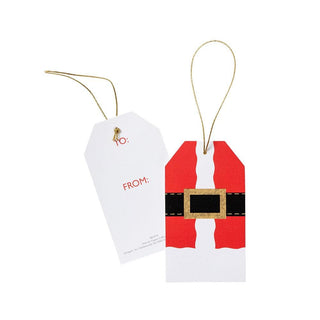 Caspari Santa Costume Classic Foil Gift Tags - 4 Per Package HT9775