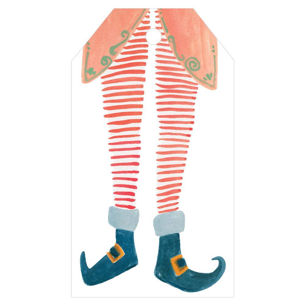 Caspari Elf Stockings Classic Gift Tags - 4 Per Package HT9798
