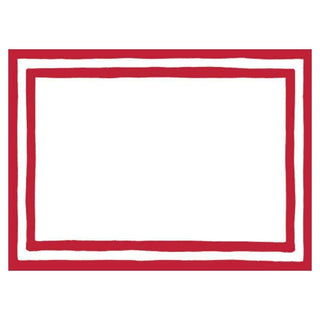 Caspari Border Stripe Self-Adhesive Labels in Red - 12 Per Package LTAG012