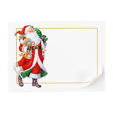 Caspari Woodland Santa Self-Adhesive Labels - 12 Per Package LTAG106