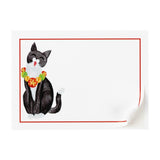 Caspari Caroling Cat Self-Adhesive Labels - 12 Per Package LTAG114