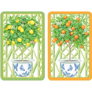 Caspari Citrus Topiaries Large Type Playing Cards - 2 Decks Included PC146J