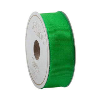 Caspari Narrow Emerald Green Grosgrain Wired Ribbon - 8 Yard Spool R868