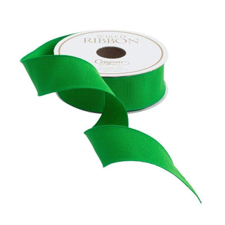 Caspari Narrow Emerald Green Grosgrain Wired Ribbon - 8 Yard Spool R868