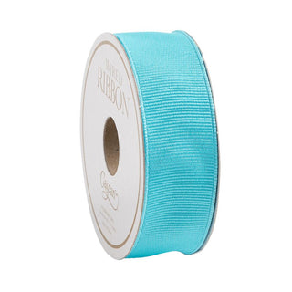 Caspari Narrow Turquoise Grosgrain Wired Ribbon - 8 Yard Spool R870