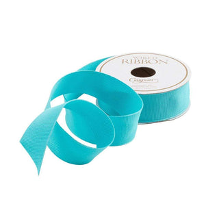 Caspari Narrow Turquoise Grosgrain Wired Ribbon - 8 Yard Spool R870