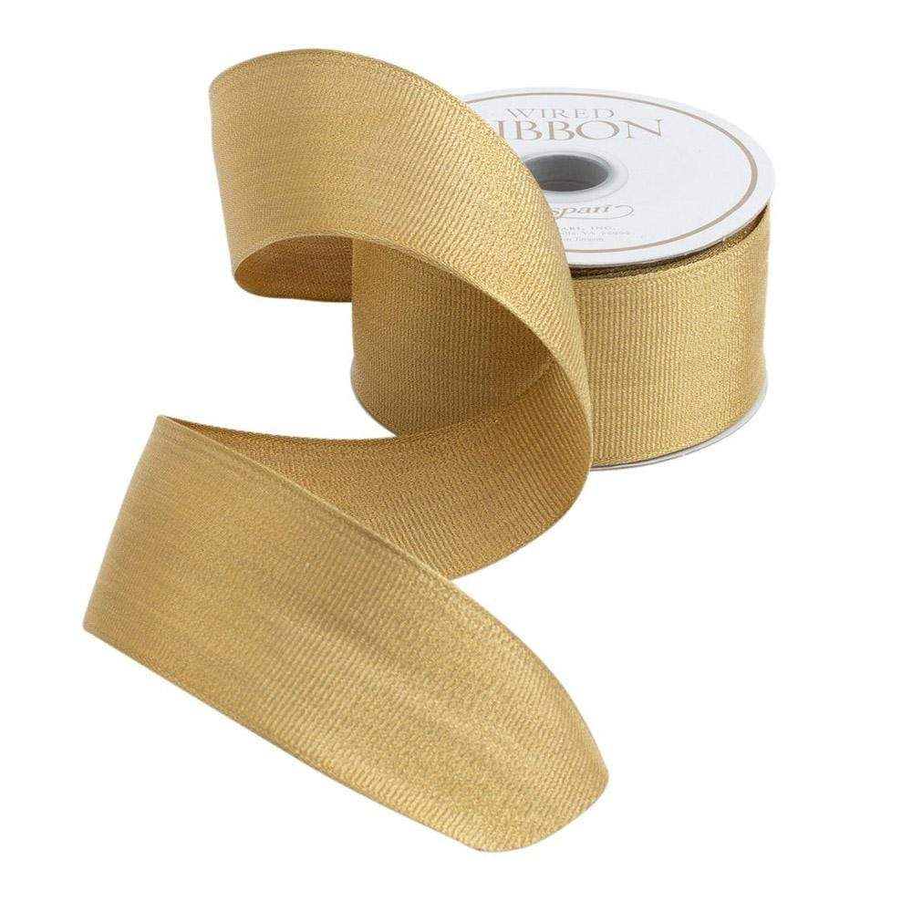 Caspari Gold Metallic Grosgrain Unwired Ribbon - 6 Yard Spool R893