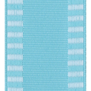 Caspari Light Blue Wired Ribbon with Striped Border - 6 Yard Spool R934