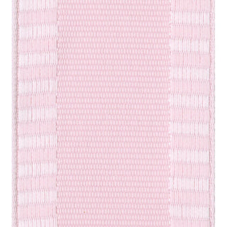 Caspari Light Pink Wired Ribbon with Striped Border - 6 Yard Spool R935