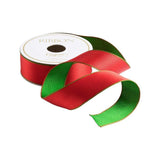 Caspari Red & Green Reversible Satin Wired Ribbon - 10 Yard Spool R949