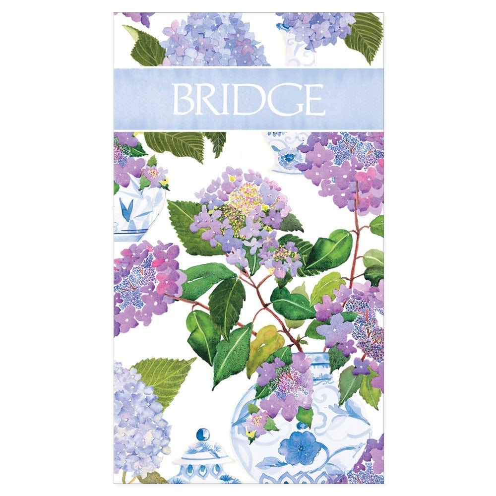 Caspari Hydrangeas and Porcelain Bridge Score Pad - 1 Each SP147
