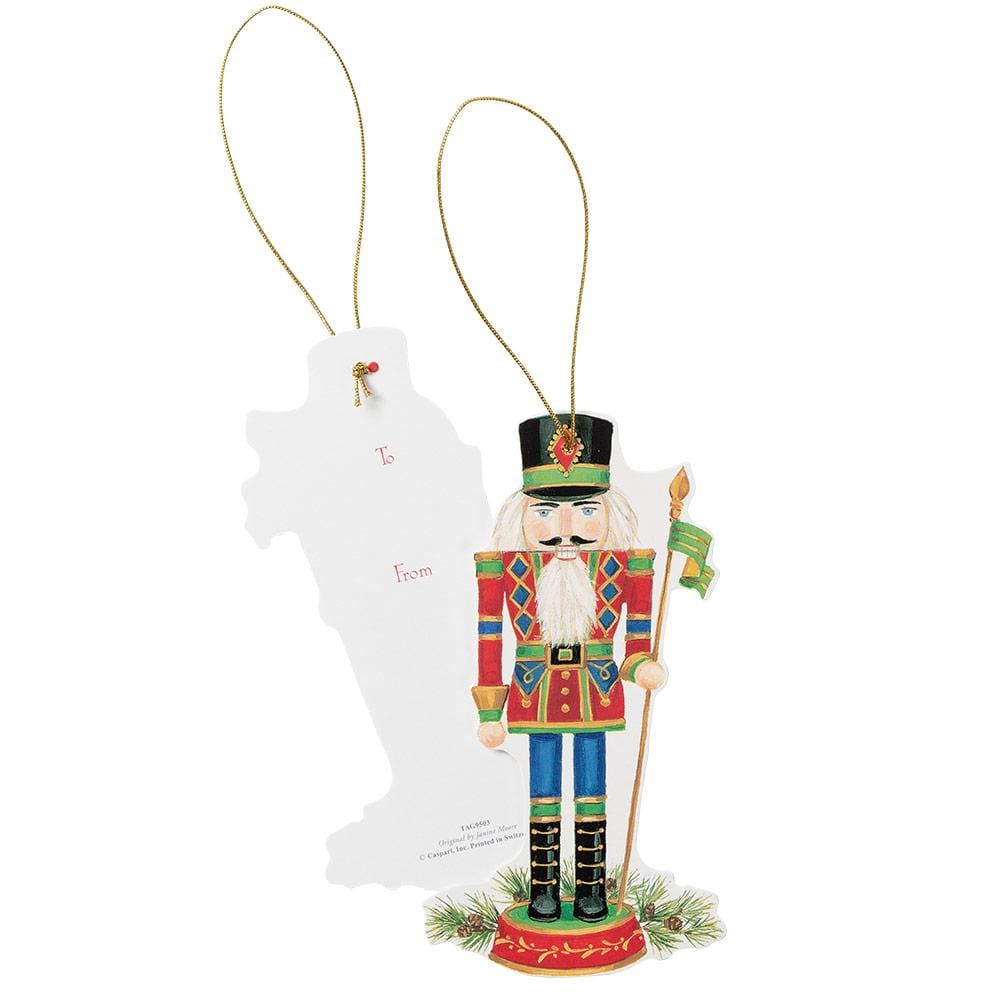 Caspari Nutcrackers Decorative Die-Cut Gift Tag - 4 Per Package TAG9503