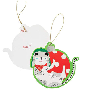 Caspari Yule Cats Decorative Die-Cut Gift Tag - 4 Per Package TAG9704