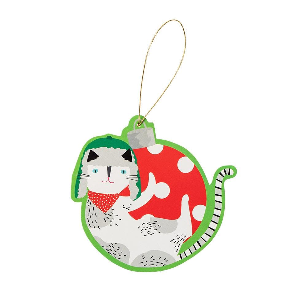Caspari Yule Cats Decorative Die-Cut Gift Tag - 4 Per Package TAG9704