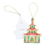 Caspari Christmas Pagoda Decorative Die-Cut Gift Tags - 4 Per Package TAG9794