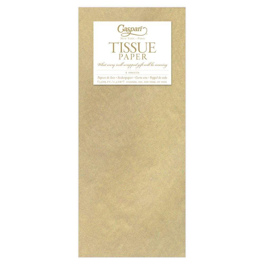 Caspari Metallic Tissue Paper in Gold - 4 Sheets Included TIS013