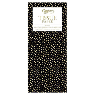Caspari Little Dash Tissue Paper in Black & Gold - 4 Sheets Included TIS043