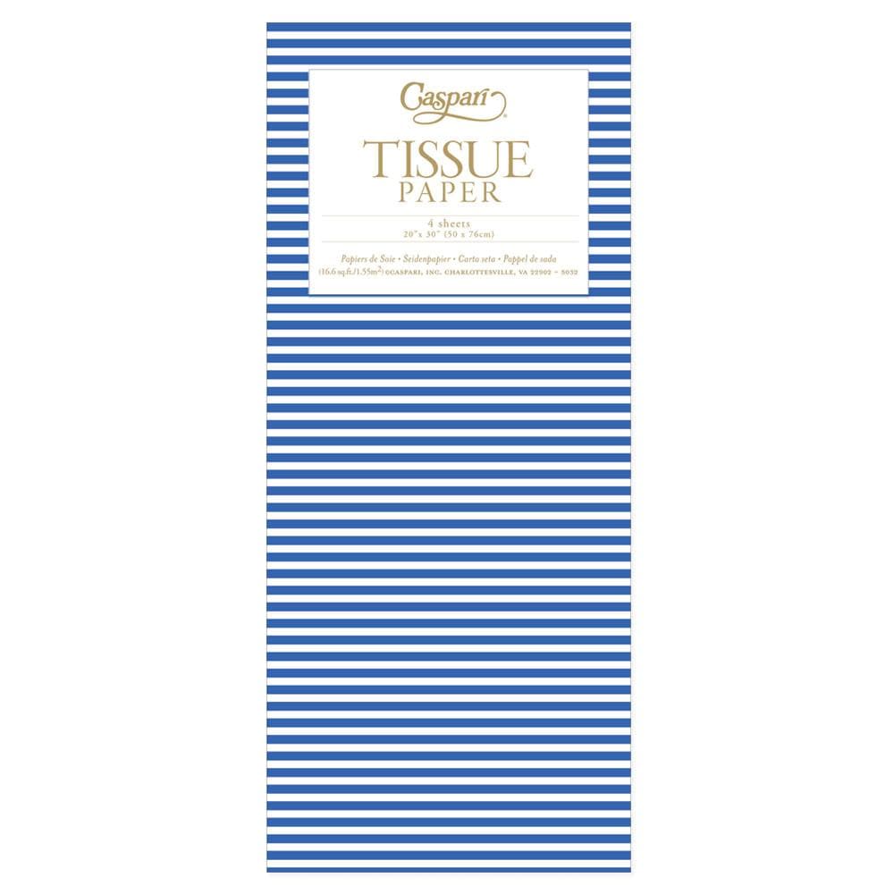 Caspari Mini Stripe Tissue Paper in Navy - 4 Sheets Included TIS067