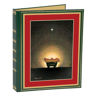 Caspari Star and Creche Christmas Card Address Book - 1 Holiday Card List Book with Inserts X396